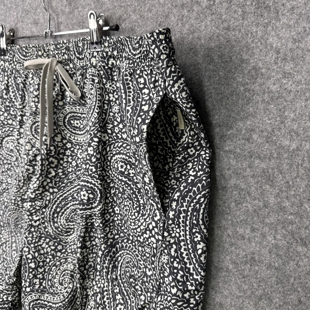 Onia Swim Trunks XXL Navy White Paisley Nylon Mesh Lined Spanish Fabric Shorts